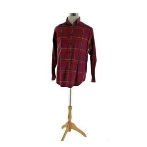 Turnbury Shirt Mens L Long Sleeve Chest Pocket Madras Plaid Button Casual Preppy